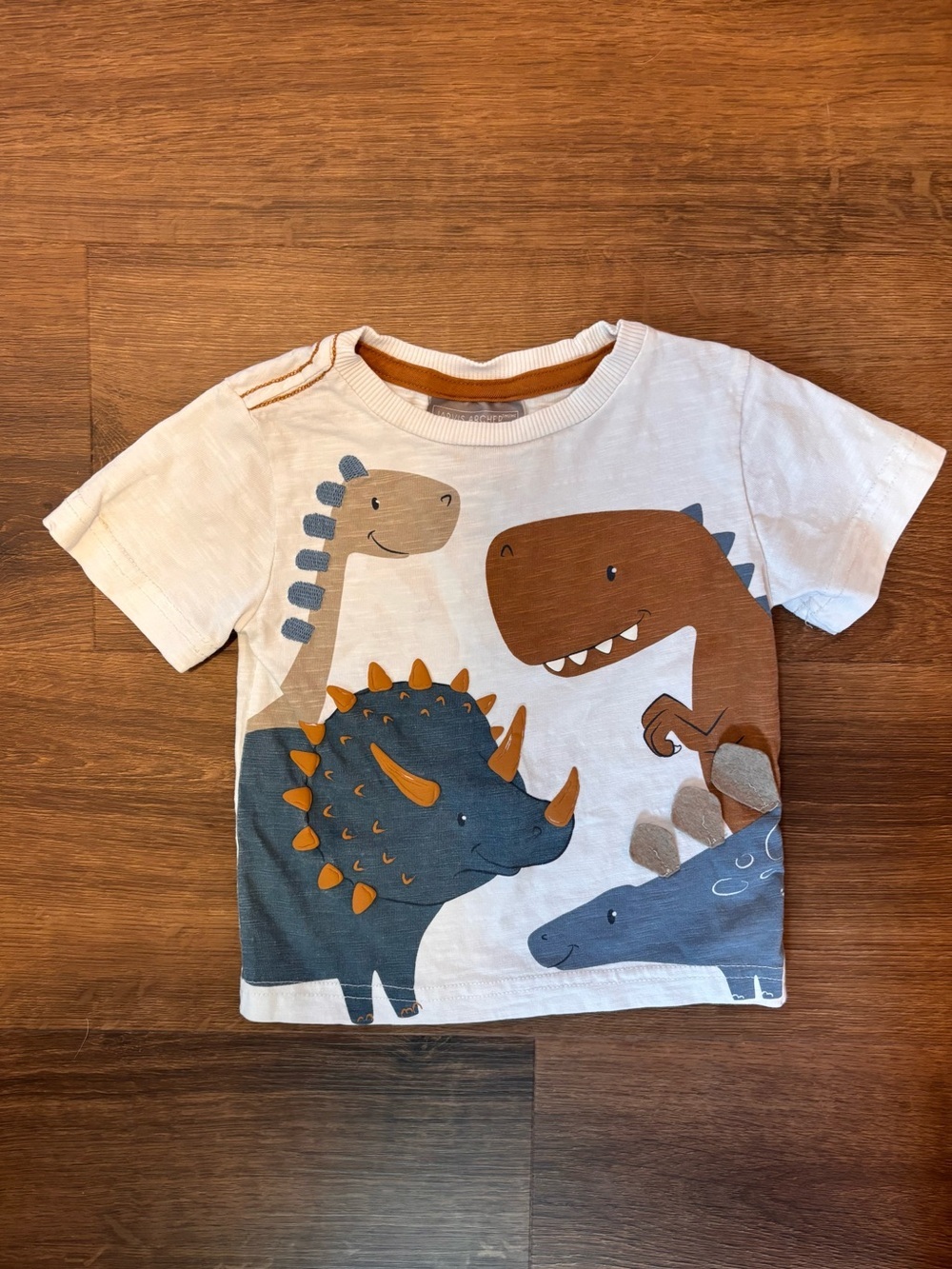 Jarvis Archer Boys Dinosaur T-Shirt 18 Months Cotton Textured T-Rex Jurassic
